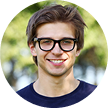 handsome man with glasses